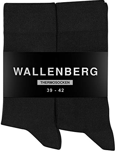Wallenberg Termostrumpor Business 5 Par, 47-50, Svart | Frottésula | Hög Premiumkvalitet | Strumpor | Vinterstrumpor Varma Herr Dam