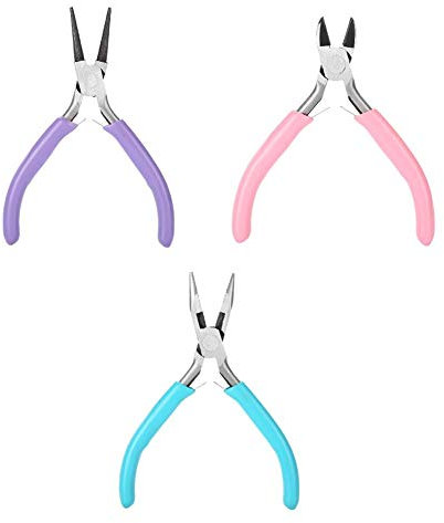 Juego de alicates para joyas, herramientas de reparación profesionales, alicates planos de acero