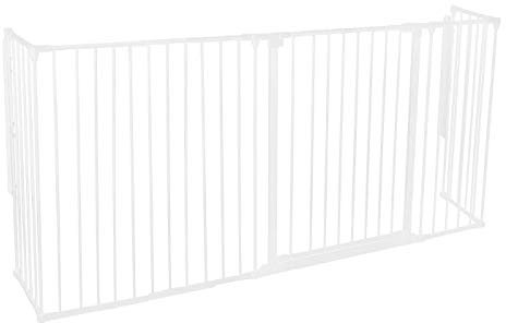 Safetots Extra Hoher MehrPanel Kaminschutzgitter, 77cm Tief x 190cm Breit, Weiß, 105cm Hoch, Kind und Haustierschutz vor Feuer, Baby und KleinkindFeuerschutz, Sicherheitsbarriere für Kamine