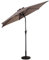 COSTWAY Parasol de Jardin Exterieur Ø 303 cm, Parasol Balcon avec Inclinaison à Bouton-Poussoir, Double Toit, Manivelle, Loquet de Sécurité, 8 Baleines, Grand Parasol pour Jardin Piscine Plage (Brun)