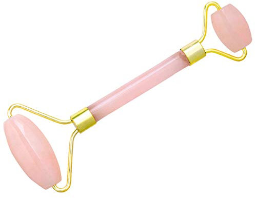 Nupuyai Jade Roller Gesicht Massagegerät Edelstein Rosenquarz Gesichtsroller Gesichtsmassager für Gesichts Hals Haut