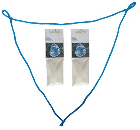 Kidzmedia - (10L) Riesenseifenblasen Pulver für 2 x 5 L Seifenblasenlösung + Schlaufe Seifenblasen Flüssigkeit Kinder