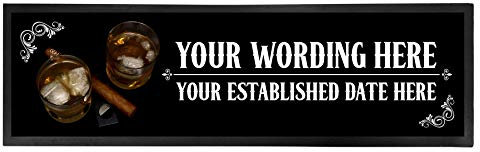 Bang Tidy Clothing Personalised Bar Runner Mat - Novelty Beer Gifts for Home Bars Pubs - Glasses