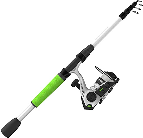Zebco Roam Teleskop-Angelrute und Spinn- oder Spincast-Angelrolle, robuste 1,8 m Lange Fiberglasrute mit ComfortGrip-Griff, vorgespult mit Zebco Cajun-Angelschnur