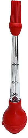 Turkey baster set of 4, Food Grade Quality Turkey Baster : Silicone Oil Brush,Meat Marinade Injector and Cleaning Brush . Meat Basters-Perfect for Roast Beef, Turkey,Pork (RED)