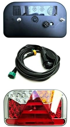 MelTruck 2x LED Rückleuchte IP68 E9 – 5 oder 6 Funktionen je nach Variante – mit 13-poligem Kabelbaum 4–9 m – für Anhänger, Trailer & Wohnwagen (6 Funktionen mit Kabel 5m)