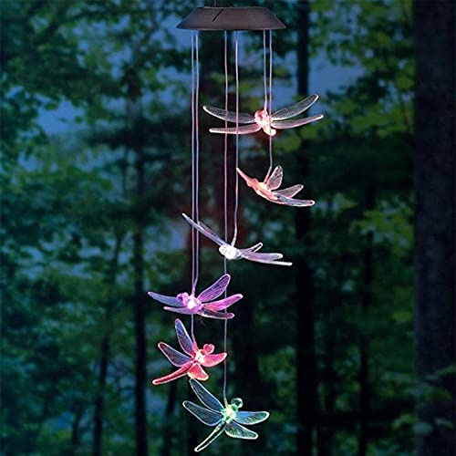 Solar Windspiel Licht, Tragbare LED Solarbetriebene Windspiele im Freien Farbwechsel Hängende Deko Lampe Lichter Mobile Romantisch Nachtlichter