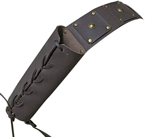 ARSBORUI Mittelalterliche Retro Schwert Schulter rücken Scheide Froschhalter, Verstellbare Krieger Kostüm Schutzhülle Schwert Leder Schnalle Holster Für Erwachsene Männer Schwerthalter