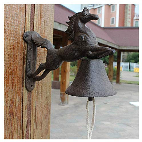 Retro Türklingel Antike Türklingelguss Eisen Pferd Bell Home Wandbild Garten Dekoration Rustikale Vintage Eisen Türklingel