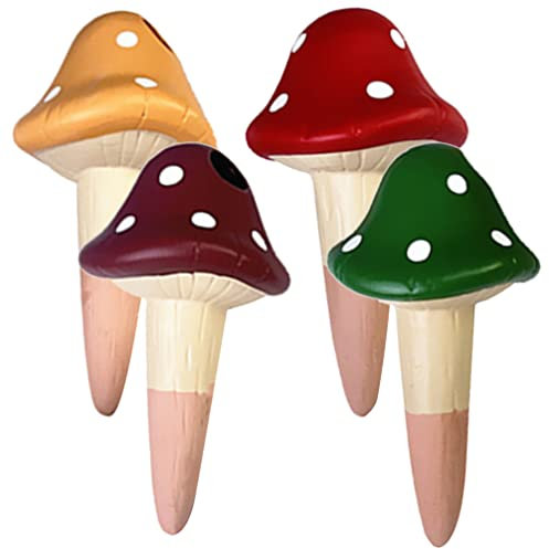 YARNOW 4 Stücke Pflanzen Geräte Birne Kugeln Pilzform Einsatz Pflanze Hängend Gemischt Tropfförmiges Werkzeug Automatische Pfähle Garten Innengerät Zum Bewässern Von Pflanzer Terracotta