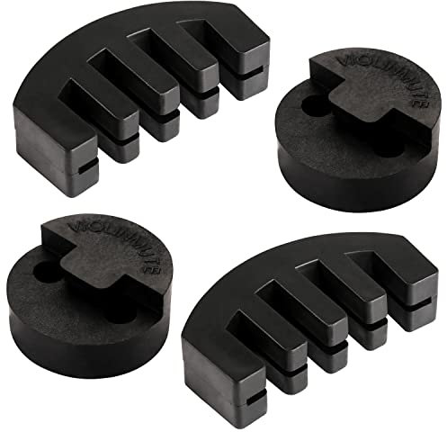 4 Schalldämpfer für Violine - 2 Krallenstil & 2 Runder Tourte Dämpfer, Schwarz Ultra-Übungsschalldämpfer für Musikinstrumente