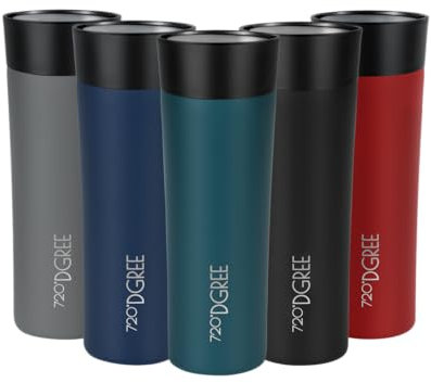 720°DGREE Thermobecher 460ml “PleasureToGo 2.0” - 3 Größen, 6h Heiß, 12h Kalt, Auslaufsicher, BPA-Frei, Hygienisch, 360° Trinköffnung - Schlanker Travel Mug, Thermo Becher To Go - Grün