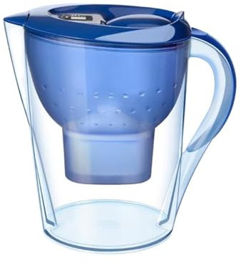 Tanque de filtro de agua potable Jarra con filtro de agua alcalina for el hogar, 2,5l, con filtro Universal, jarra de agua de plástico portátil, hervidor con filtro de agua activado (Color : Blauw)