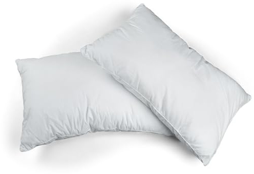 Promo Linge Lot de 2 Oreillers Doux Microfibres Moelleux Réglable en Hauteur, Ajustables avec Rembourrage Inclus en Polyester, Coussin Rectangle ou carré (60x60cm)