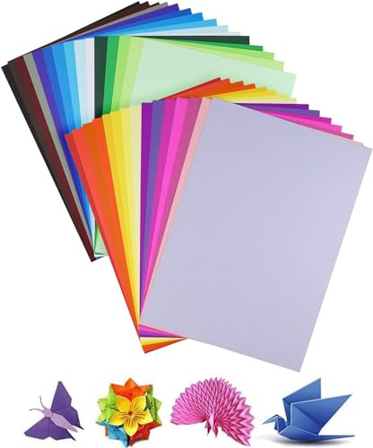 60 Blatt - 180g A4 Tonpapier Bunt, Bastelpapier Buntes Papier Druckerpapier - 30 Farben