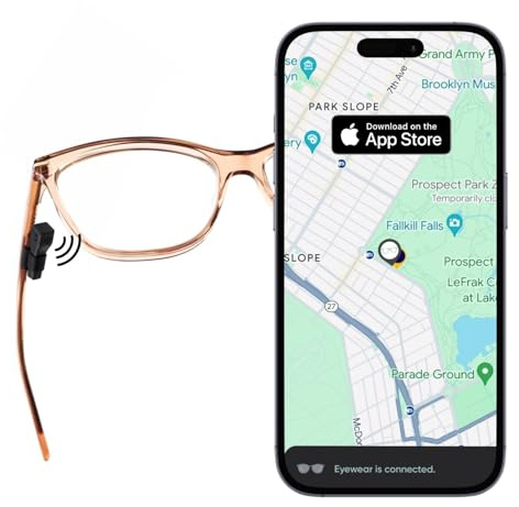 Glasses Tracker for Apple iOS | Apple Find My Alternate | Locate Spectacles, Find Eyewear, Never Lose Sunshades | Light Weight, Small Size, fit All Specs Size | Battery, Charger, Accessory Included