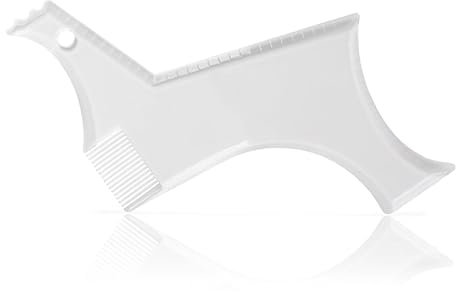 One Piece Transparent Beard Shaper Template Symmetric Lines Beard Shaping Tool Line Up Facial Hair Hairline Template for Trimmer Hair Clipper