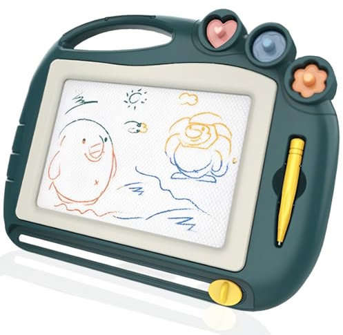 Magnetische Maltafel Zaubertafeln Für Kinder, Mit Magnetischem Stift Und 3 Briefmarken, Magnettafel Kinder, Maltafel Kinder, Magnettafel Reisegröße Kinder Spielzeug, für Kinder 2-6 Jahre (Grün)