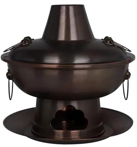 Chinesischer Kohle-Hotpot im chinesischen Stil, Kohle, Kupfer, Heißtopf für mehrere Personen, Kochgeschirr für Familie, Kupfer-Hotpot (30 cm)