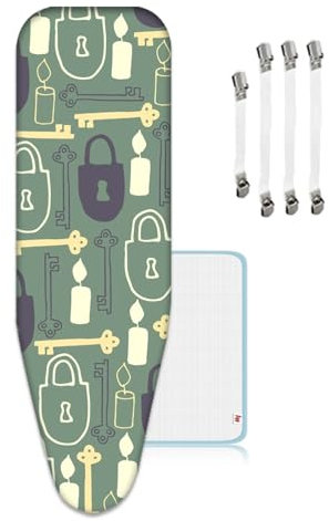 ZJBKX Copriasse da stiro extra large, 160 x 60 cm, 4 clip e 1 panno da stiro, XXL