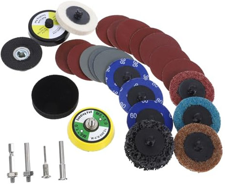OKUMEYR Juego De 300 Almohadillas De Lijado Disco De Lijado Antiobstrucción 2 Pulgadas 36-3000 Soporte Ajustable