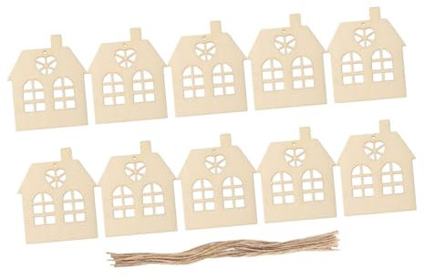 GETAJGHSD 1satz Rustikale Holzscheiben Für -projekte Unfertige Hausform Holzstücke Dekoration Von Festen Und Hochzeiten Für Kreative Bastelideen