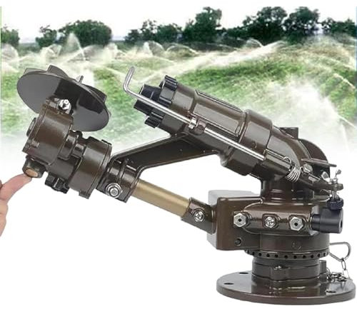 Lawn Sprinkler Spray Gun, 2 Automatic Big Rain Gun Sprinkler, Impact Mini-Gun Sprinkler with Replacement Nozzle, 360° Rotating Large-area Watering Spray for Orchards and Tea Gardens Irrigation