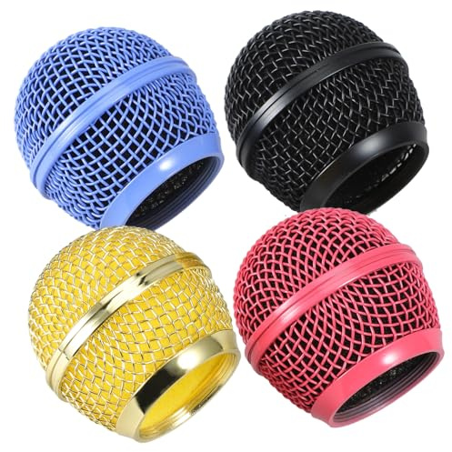 Milisten 4pcs Microphone Grill Cover Replacements Metal Microphone Grille Head Mesh 4 Pack