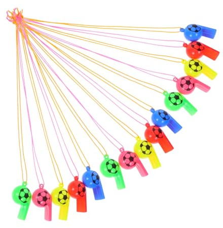 YARNOW 24pezzi Fischietto Da Calcio in Plastica Con Cordino Fischietto Sportivo Da Allenamento Per Ragazzo Gadget Per Feste Di Calcio