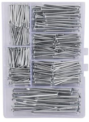 KEXIAO Juego de 350 clavos de hierro para colgar cuadros con caja para colgar proyectos de manualidades