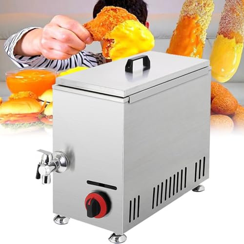 GYKOZY Gas Corn Dog Fryer,Commercial Cheese Hot Dog Sticks Maker,21L Hot Dogs Sticks Frying Machine,Gas Deep Fryer