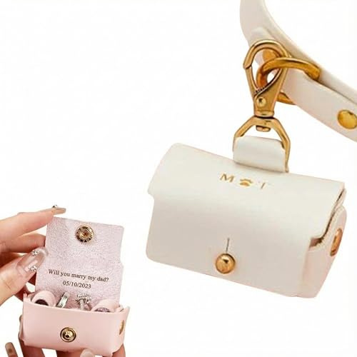 JOLLYTOP Hochwertig Ringträger-Tasche für Hunde – PU-Leder | Aufbewahrungsbox für Verlobungs- & Eheringe – Perfekt für Hochzeiten, Verlobung & Antrag – Geeignet für Hund & Katze