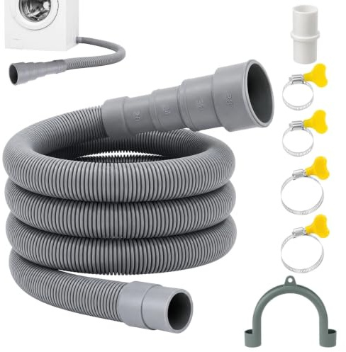 Ehanfus Tuyau Vidange Machine a Laver | Ø 20-38mm Rallonge Tuyau Machine à Laver, Rallonge Evacuation Lave Linge pour Laveuse, Sèche-linge(2M)