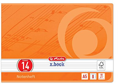 Notenheft A5 8 Blatt Lineatur 14 quer FSC Mix 1 Motiv