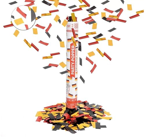 Party Factory 1 Party Popper, 40 cm, Deutschland Konfetti bis 8 m Effekthöhe, Fanartikel für WM oder EM, Länderspiele