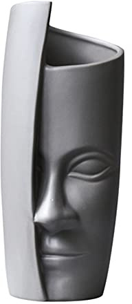 LONG-L Gesichtsvase, Blumentopf,Kopf Vase Gesicht Pflanzer,Vase Weiß Kleine Blumenvase,Indoor Sukkulenten Pflanzer,Artwork Für Home Office Decor Geschenkidee,Grey