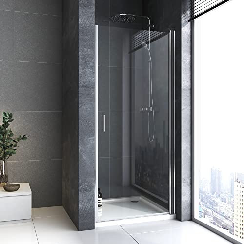 Baode Duschkabine Einzelschwingtür in Nische 90cm, 6mm ESG NANO Glas. Höhe 195cm Duschtür