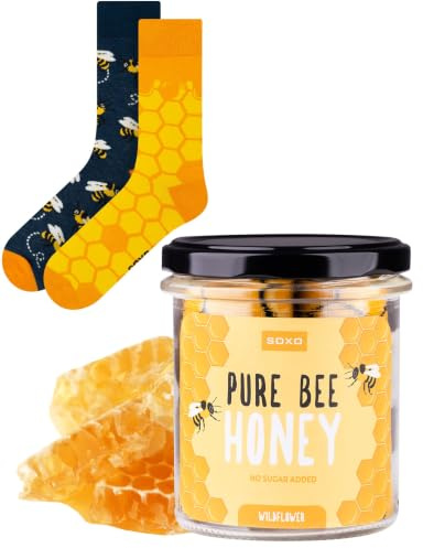 soxo Calcetines Hombre & Mujer Abejas - Miel Regalo Originales 35-45