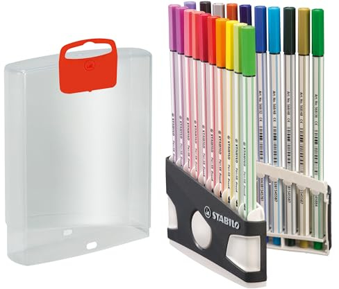 STABILO - Premium-Filzstift mit Pinselspitze - Pen 68 brush ColorParade | variable Strichstärken, ARTY, 20er Tischset