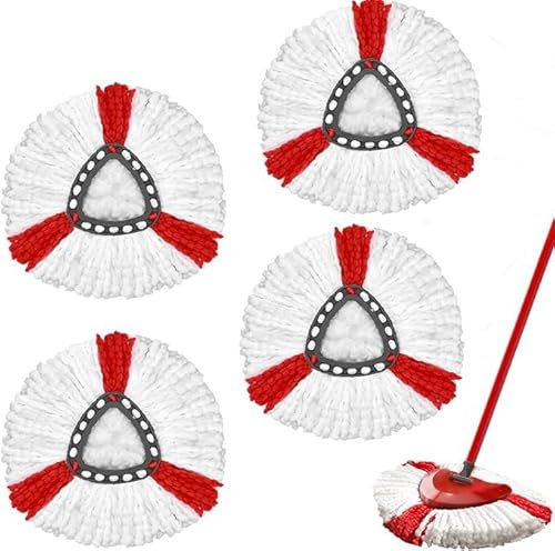 4 Stück Wischmopp Ersatzköpfe Kompatibel mit Vileda Turbo 2-in-1 Mop, Wischmop Ersatzbezug, Mikrofaser Wischmob Ersatzmop Moppköpfe für Bodenwischer und EasyWring&Clean Mopp