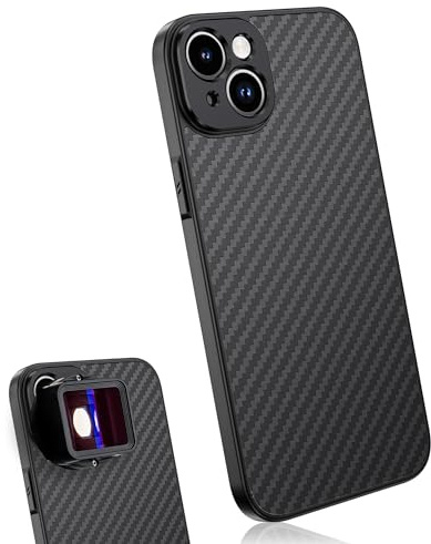 MOJOGEAR 17mm Lens Housing for iPhone 15 - Thread for Macro Lens, Telephoto Lens, Anamorphic Lens or DOF Adapter - Sturdy Housing - Carbon - Black