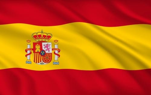 New Age Devi - Original Spanienflagge - Starke Qualität - 90x150 cm - inkl. Befestigungsringe - mit spanischer Flagge - Spanienflagge - Originalfarben