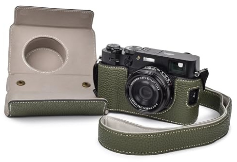 VOVMOEYA Kameratasche für Fujifilm X100VI mit verstellbarem Schulterriemen, Fuji PU-Leder Kameratasche, stilvoll, schützend, tragbar