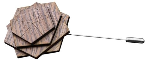 WRITWAA Holzblumen-anstecknadel Für Herrenanzüge Dekorative Anstecknadel Aus Holz Und Metall Floraler Anstecknadel Für Männer Geeignet Für Formelle Veranstaltungen Und Hochzeiten