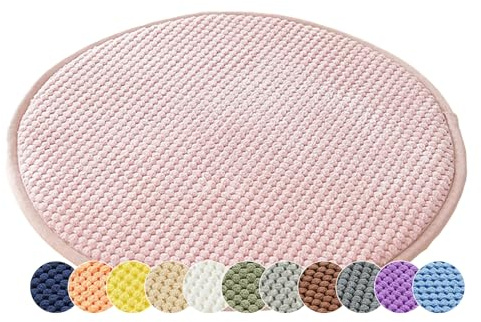 1/2er Set Rund Sitzkissen Kordsamt Rund Stuhlkissen Polster Auflage Kissen, Stuhlauflage rutschfest Sitzpolster für Haus & Garten Büro (Rosa,40x40cm (1er-Pack))