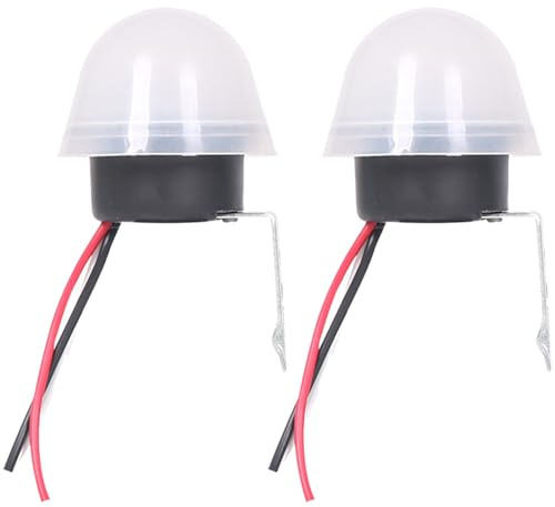 2 Pack AC DC 12V 10A Auto On Off Photocell Light Switch Photoswitch Light Sensor Switch Lighting Dusk to Dawn Sensor for Gardens, Street Lights (Switch 2pcs)