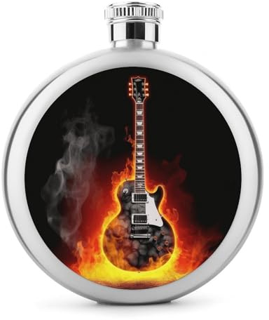 Flasque, flasque pour homme, guitare brûlée, flasque en acier inoxydable, bouteille d'alcool, pour whisky et autres boissons alcoolisées
