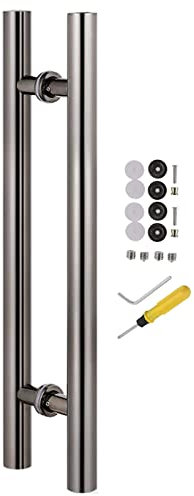 Haustürgriff Türgriff, kommerzieller Push-Pull-Türgriff aus Edelstahl für Glas- oder Holztüren, robuster gebürsteter Schiebetürgriff für Scheunentüren, Rücken-an-Rücken-Modell