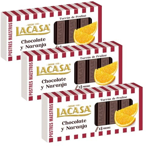 Lacasa 3x Turrón de Chocolate y Naranja 225 G
