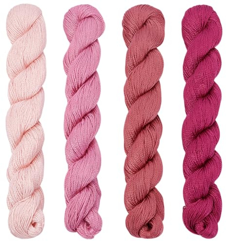 FREEBLOSS 4 Stück Sashiko Garn Sashiko Strang 100 m X 4 Farben (Lila)